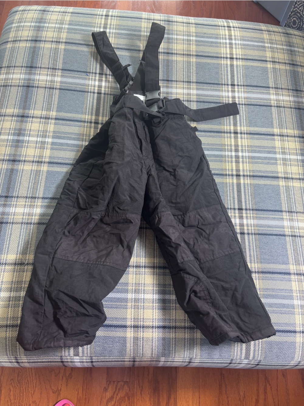 Lands End Vintage Kids 4 Black Insulated Ski Bib Snow Pants Y2K‎ Overalls